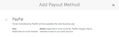 payout methods of studionow