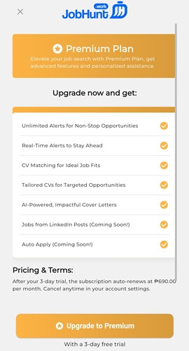 jobhunt premium membership