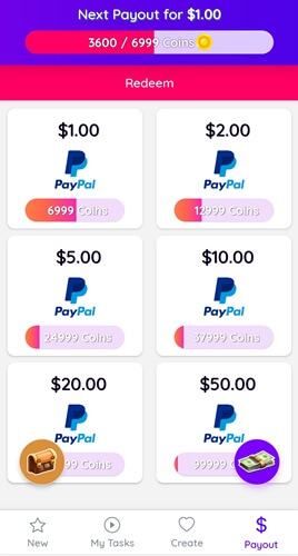 payout options of cash buddy