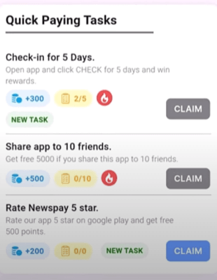 newspay tasks