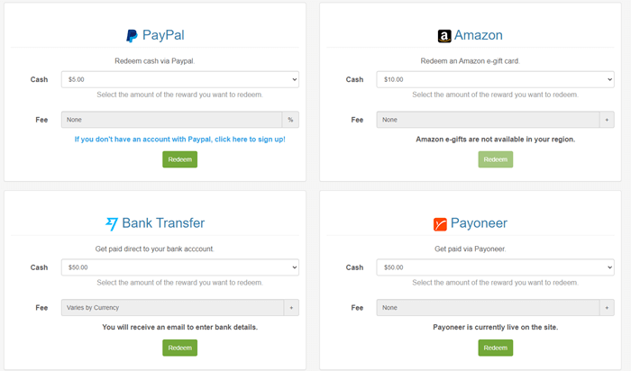 payout options of pagazani