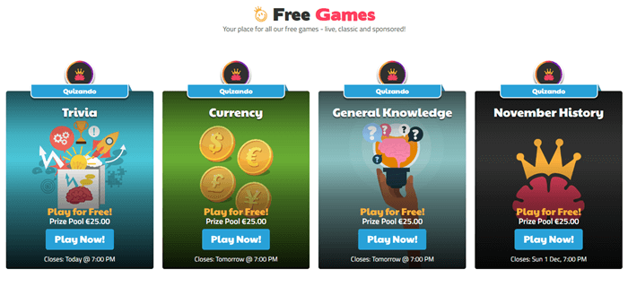 free quizando quiz games