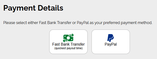 payout options of cashback uk