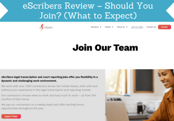 escribers review header