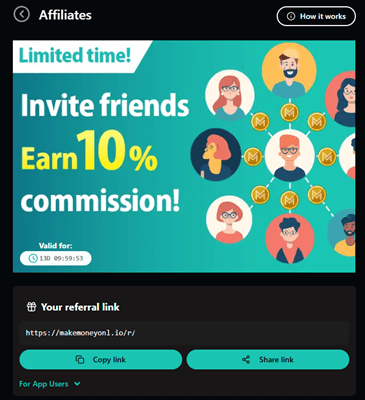 referral program of makemoneyonline
