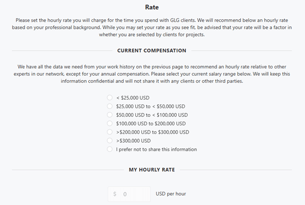 setting your rate on glg insights