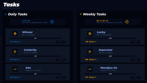 halosgg tasks