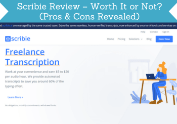 scribie review header