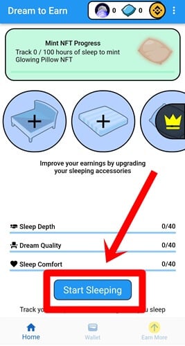 dream to earn mining