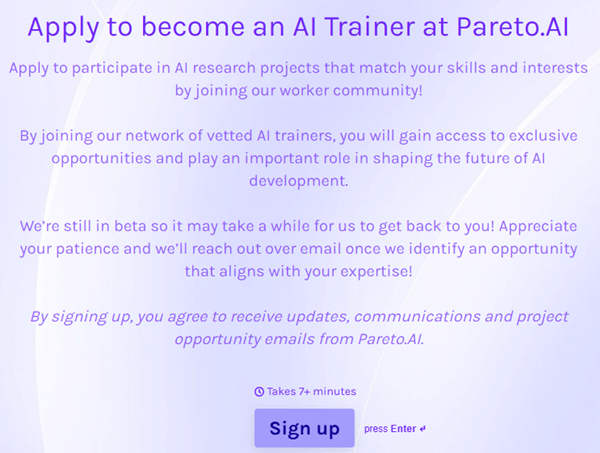 how to join pareto ai