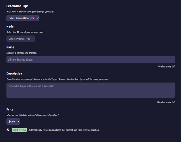 how to earn from promptbase
