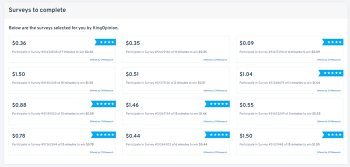 kingopinion paid surveys