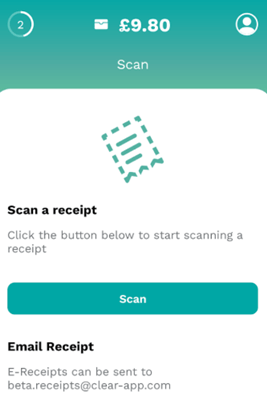 scanning receipts on clear