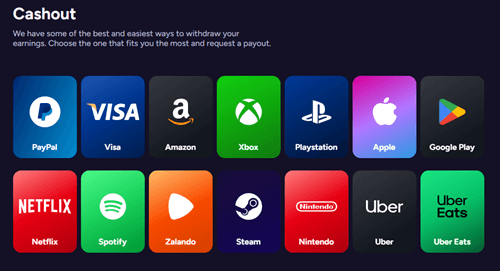 payout options of wecash