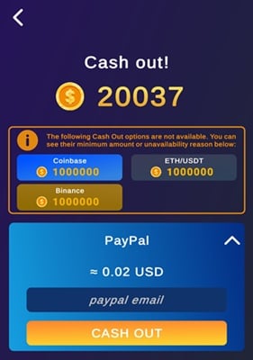 payout methods of sweet cash
