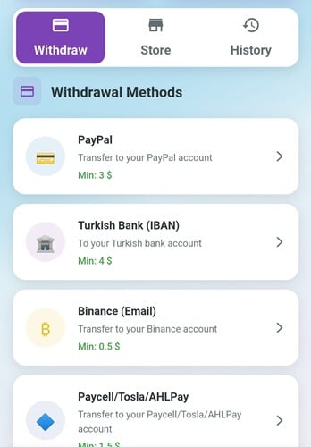 payout options of winero