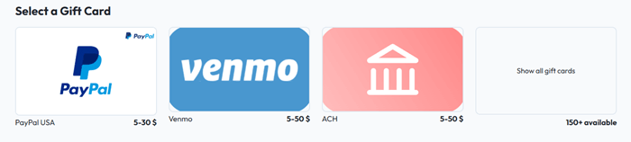 surveystreak payout options