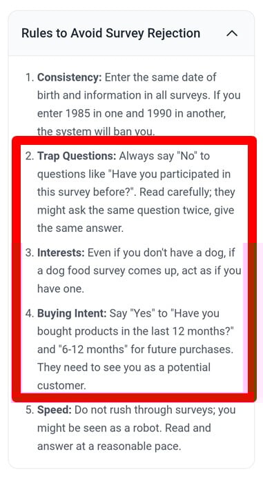 winero survey advice