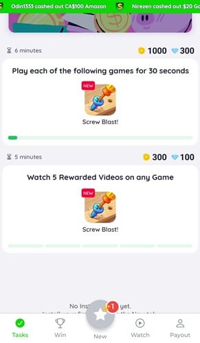 money cash tasks