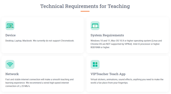 vipteacher teaching requirements