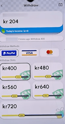 payout options of vidgain