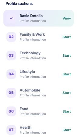ReferVoice profile sections