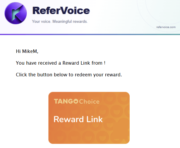 ReferVoice Reward Link payment